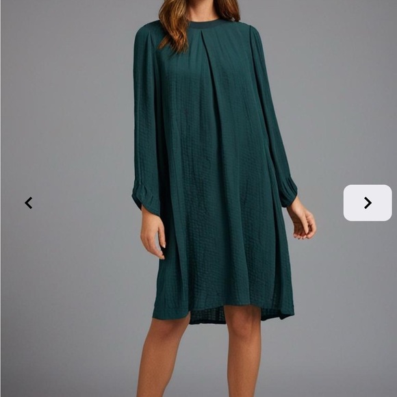 H&M green woman dress perfect for fall 3/4 sleeves size 8 - Picture 1 of 8